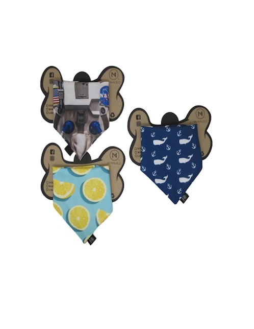 Set de 3 pañuelos doble vista para Mascota Set de 3 pañuelos doble vista para Mascota