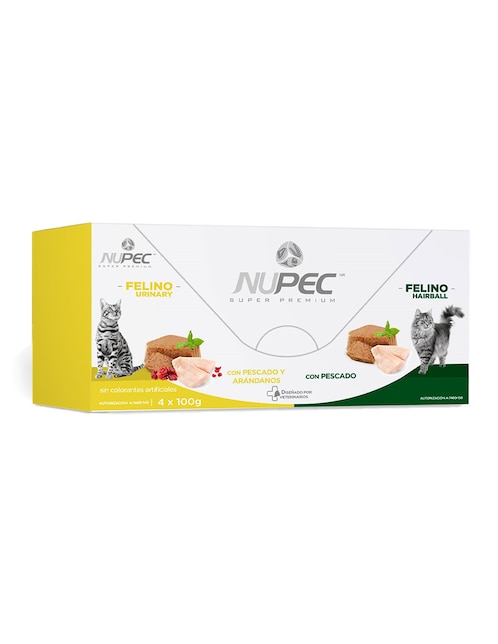 Alimento húmedo Nupec de pescado para gato etapa adulto contenido 400 g