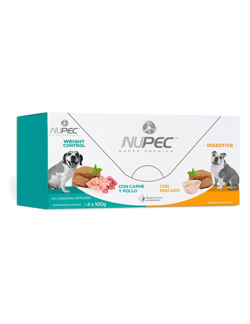 Alimento húmedo Nupec de pollo y pescado para perro etapa adulto contenido 400 g
