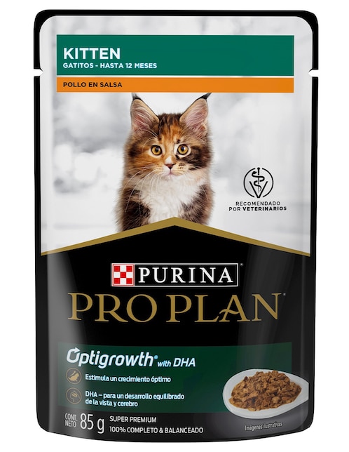 Alimento húmedo Pro Plan de pollo para gato etapa cachorro contenido 85 g