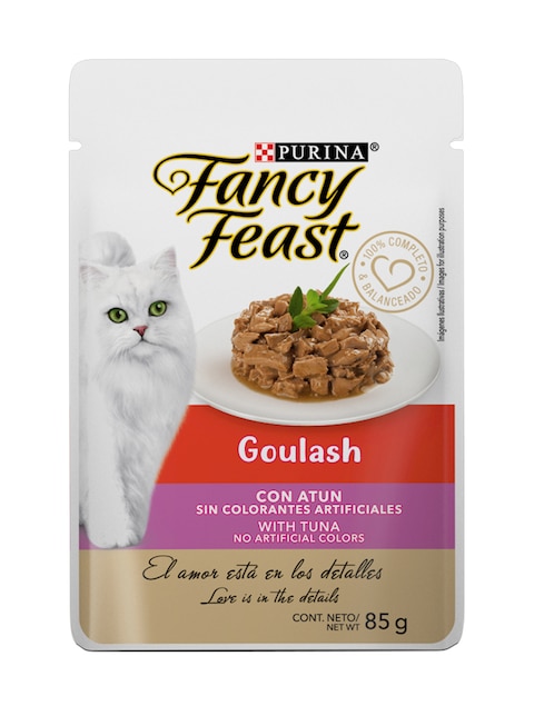 Alimento húmedo Fancy Feast de atún para gato etapa adulto contenido 85 g