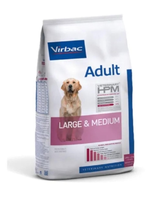 Croqueta Hpm Virbac de carne para perro etapa adulto contenido individual 12 kg