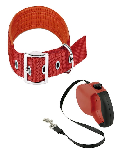 Correa y collar de poliéster para perro 1