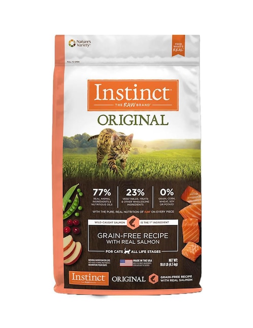Croqueta Instinct de Salmón para gato todas las etapas contenido 4.5 kg
