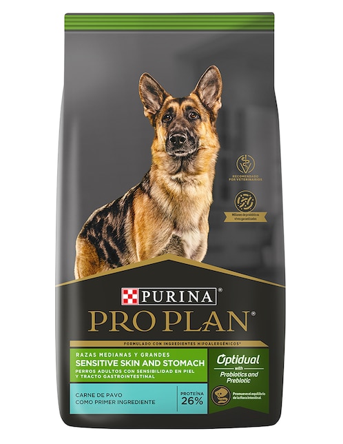 Croqueta Pro Plan de pavo para perro etapa adulto contenido 10 kg