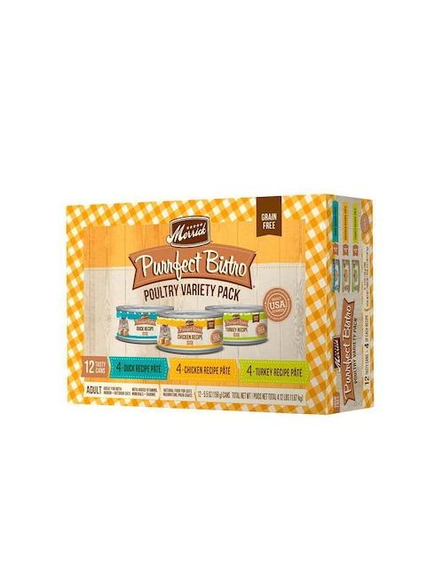 Kit croqueta y húmedo Merrick de pollo y pavo para gato etapa adulto contenido 1.8 kg