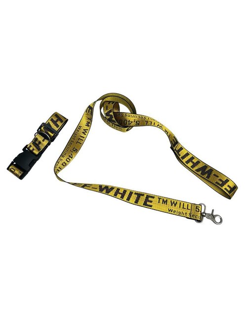 Correa y collar Off White para perro