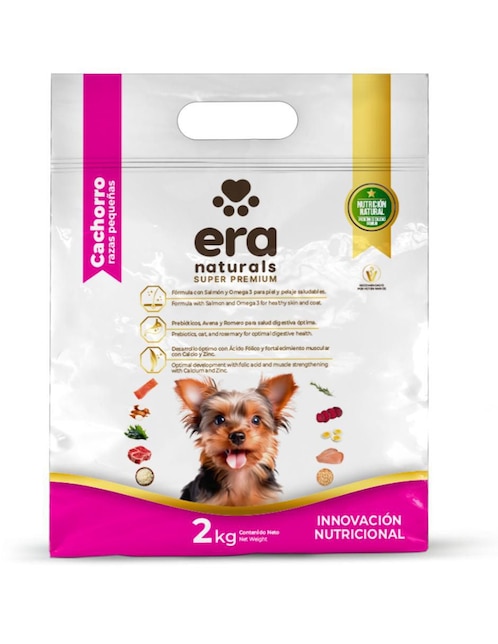 Croqueta Era Naturals de carne con arroz para perro etapa cachorro contenido 2 kg