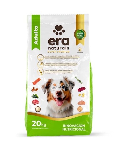 Croqueta Era Naturals de carne con arroz para perro etapa adulto contenido 20 kg