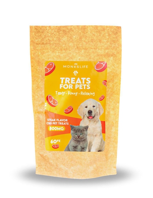 Calmante para mascota Monkslife de res para perro y gato contenido 60 piezas