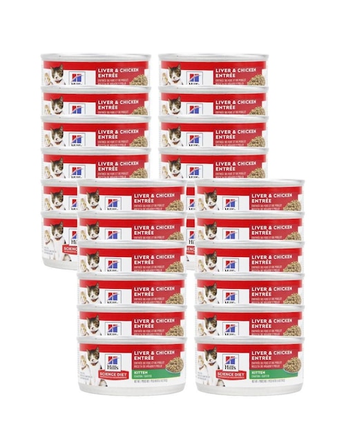 Set alimento húmedo Hill's Science Diet de pollo para gato etapa cachorro contenido 24 piezas