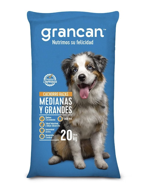 Croqueta Grancan para perro etapa cachorro contenido 20 kg