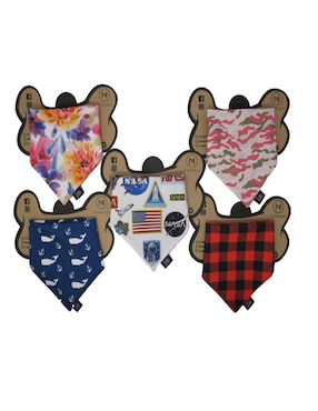 Set de 5 pañuelos doble vista para Mascota Mi Pañuelo