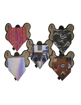 Set de 5 pañuelos doble vista para Mascota Mi Pañuelo