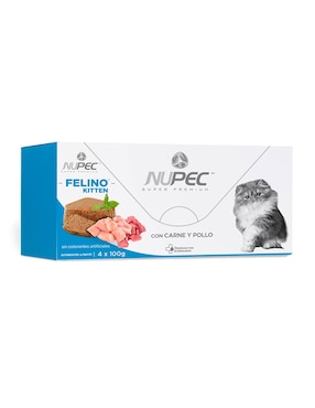 Alimento húmedo Nupec de Carne con pollo para gato etapa cachorro contenido 400 g