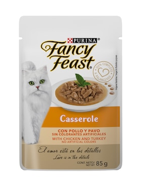 Alimento Húmedo Fancy Feast De Pollo Y Pavo Para Gato Contenido 85 G