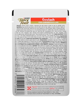 Alimento húmedo Fancy Feast de Cordero para gato etapa adulto contenido 85 g
