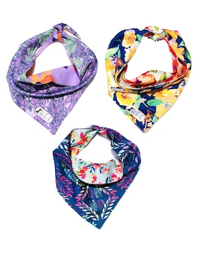 Kit De 3 Bandanas Artesanales Doble Vista Para Perro BFF