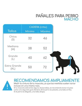 Pañales reusables Mascretta para perro