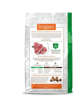 Croqueta Instinct de Cordero para perro etapa adulto contenido 9 kg