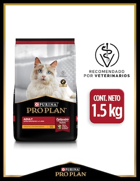 Croqueta Pro Plan de Carne con pollo para gato etapa adulto contenido 1.5 kg