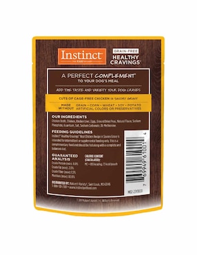 Alimento húmedo Instinct de Carne con pollo para perro etapa adulto contenido 85 g
