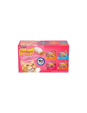 Alimento Húmedo Friskies De Salmón Y Pescado Blanco Para Gato Etapa Adulto Contenido 6 Kg