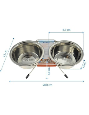 Plato doble para mascota Nobleza