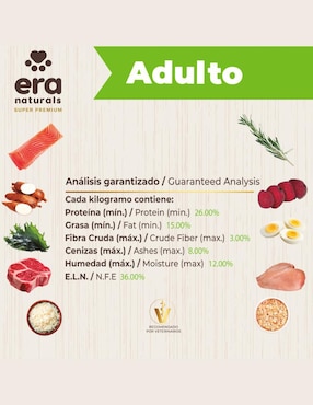 Croqueta Era Naturals de Pollo para perro etapa adulto contenido 8 kg