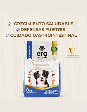 Croqueta Era Naturals de Carne con arroz para perro etapa cachorro contenido 8 kg