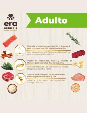 Croqueta Era Naturals de Carne con arroz para perro etapa adulto contenido 20 kg