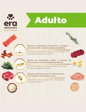 Croqueta Era Naturals de Salmón para perro etapa adulto contenido 2 kg