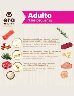 Croqueta Era Naturals de pollo para perro raza pequeña etapa adulto contenido individual 2 kg