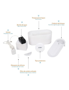 Bebedero transparente para perro y gato zoomy 1.5 l