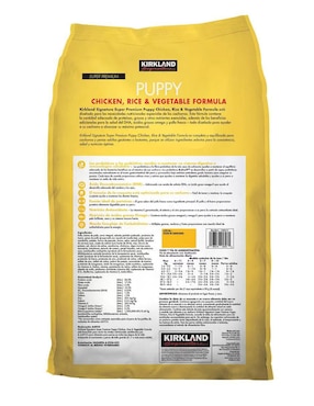 Croqueta Kirkland Signature de Pollo para perro etapa cachorro contenido 9 kg