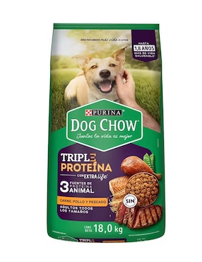 Croqueta Dog Chow de Carne con pollo para perro etapa adulto contenido 18 kg