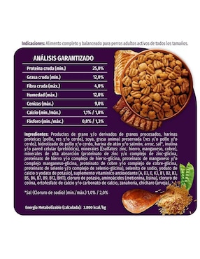 Croqueta Dog Chow de Carne con pollo para perro etapa adulto contenido 18 kg