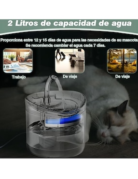 Bebedero transparente para gato Xtellar 2 L
