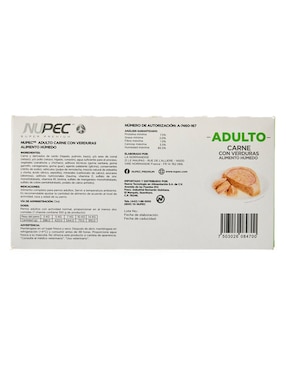 Set Alimento húmedo Nupec de carne con verduras para perro etapa adulto contenido 400 g 4 piezas