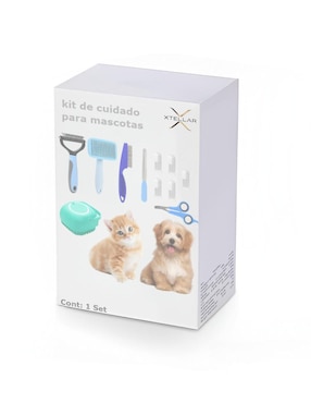 Cepillo Xtellar de acero inoxidable para perro y gato