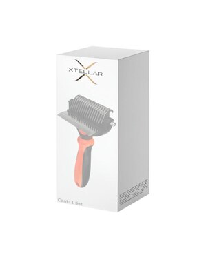 Rastrillo Xtellar de acero inoxidable para perro y gato