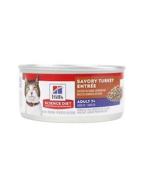 Set alimento húmedo Hill's Science Diet de pavo para gato etapa senior contenido 24 piezas