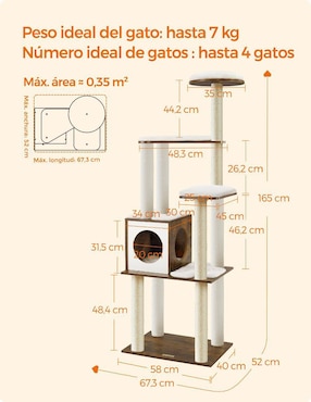 Mueble rascador para gato Songmics Home