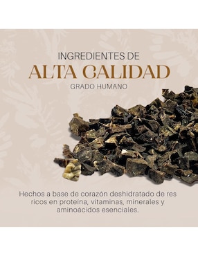 Calmante para mascota Aussie Prime de carne para perro contenido Premios de Corazon de Res Deshidratado 250 g