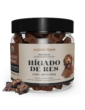 Calmante para mascota Aussie Prime de carne para perro contenido Premios de Higado de Res 250 g