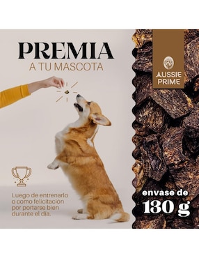 Calmante para mascota Aussie Prime de carne para perro contenido Premios de Hígado de Res Deshidratado 130 g