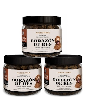Premio Aussie Prime de res para perro contenido pack x3 250 g