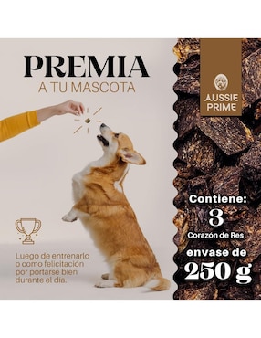 Premio Aussie Prime de res para perro contenido pack x3 250 g