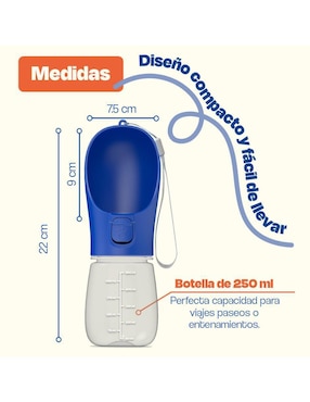 Bebedero transparente para perro Dogelthy 250 ml