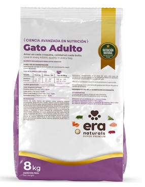 Croqueta Era Naturals de salmón para gato etapa adulto contenido 8 kg